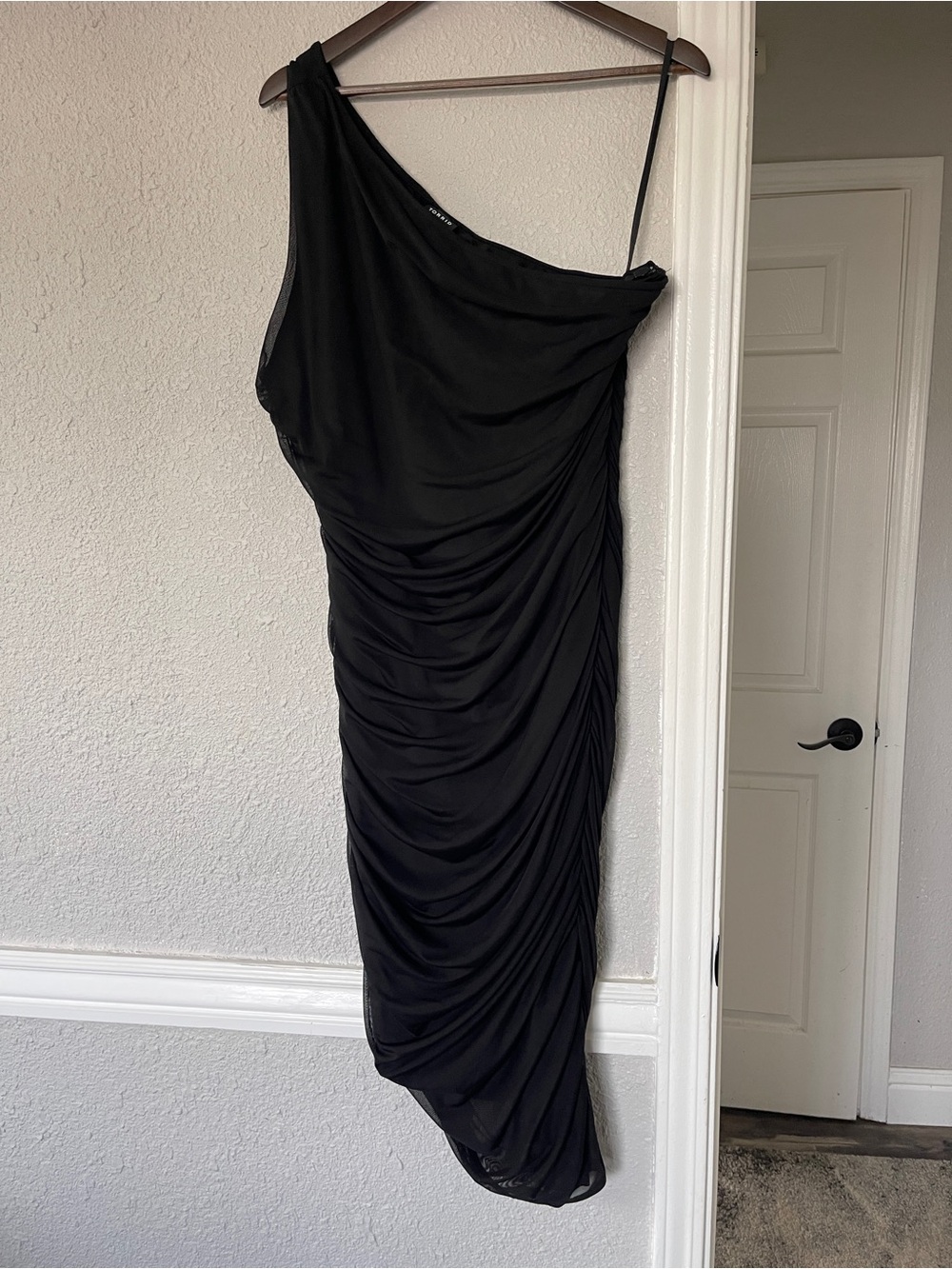 NWT Torrid Black One Shoulder Ruched Midi Dress Size 22 Plus Size